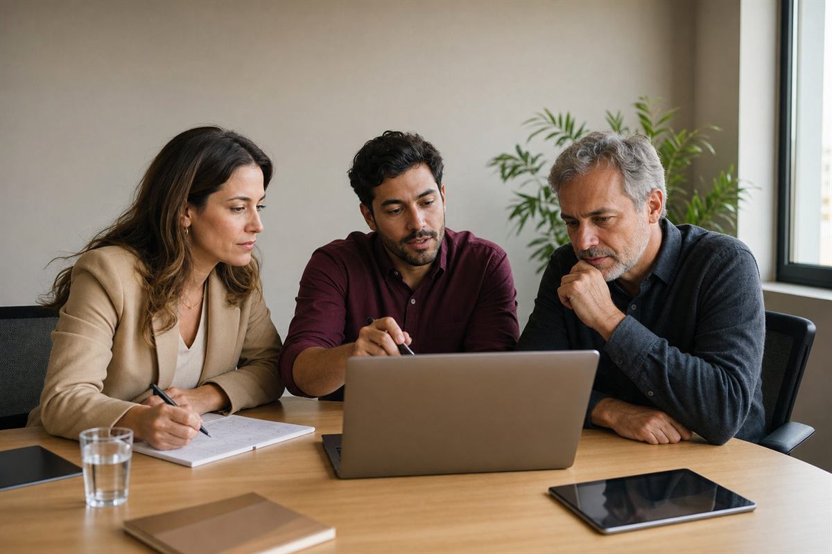 Equipe editorial revisando conteúdo